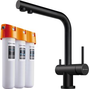 Смеситель для кухни Omoikiri Nagano + Pure Drop Lite с фильтром Графит 4284.8028