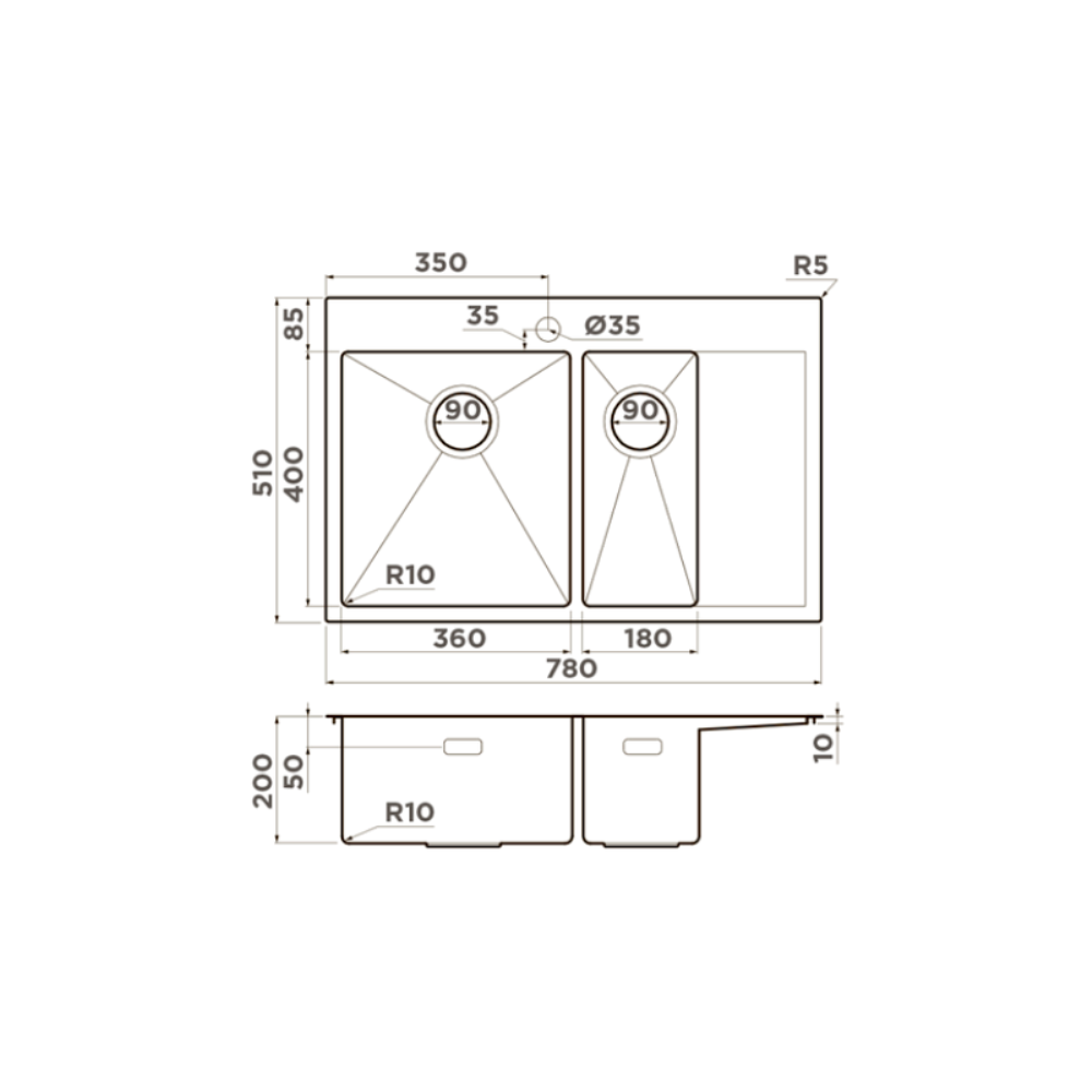 Мойка кухонная Omoikiri Akisame 78 левая Хром 4973062 — изображение 4