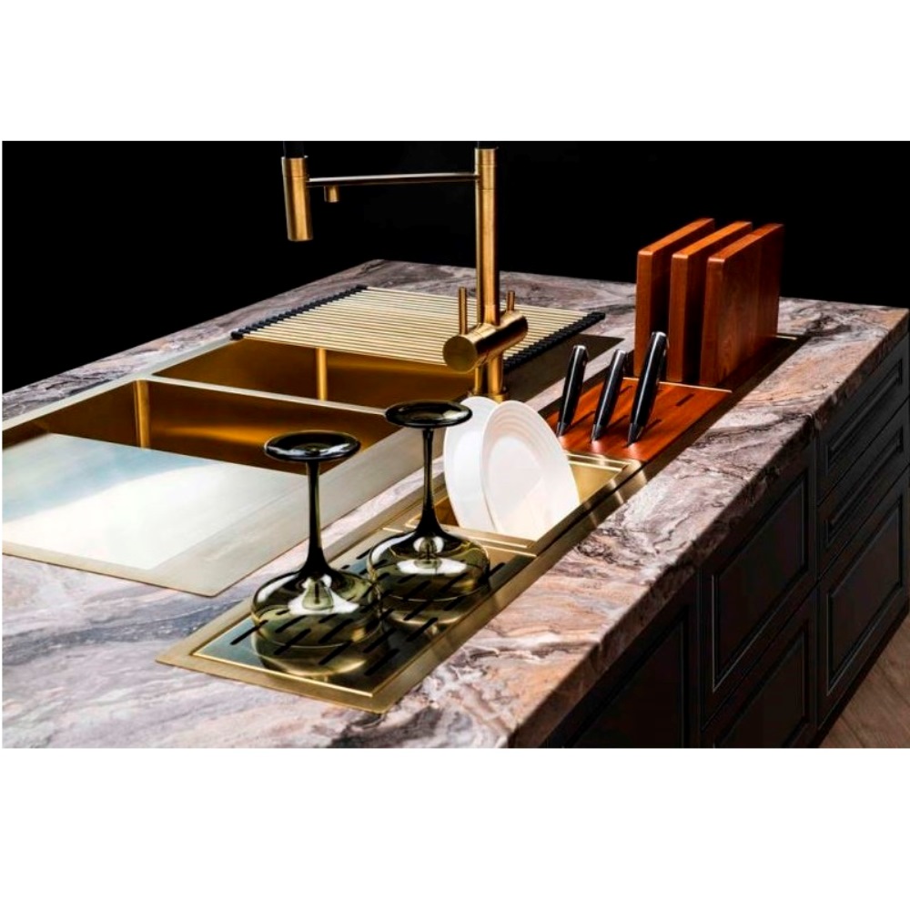 Мойка кухонная Omoikiri Akisame 100 правая Золото светлое 4973090 — изображение 3