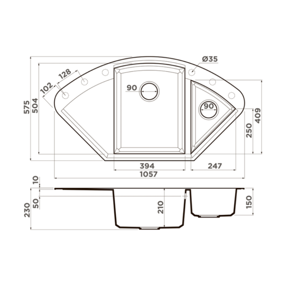 Мойка кухонная Omoikiri Sakaime 1057 Темный шоколад 4993208 — изображение 4