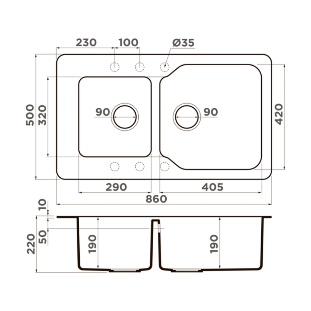 Мойка кухонная Omoikiri Maru 86 Эверест 4993290 — изображение 4