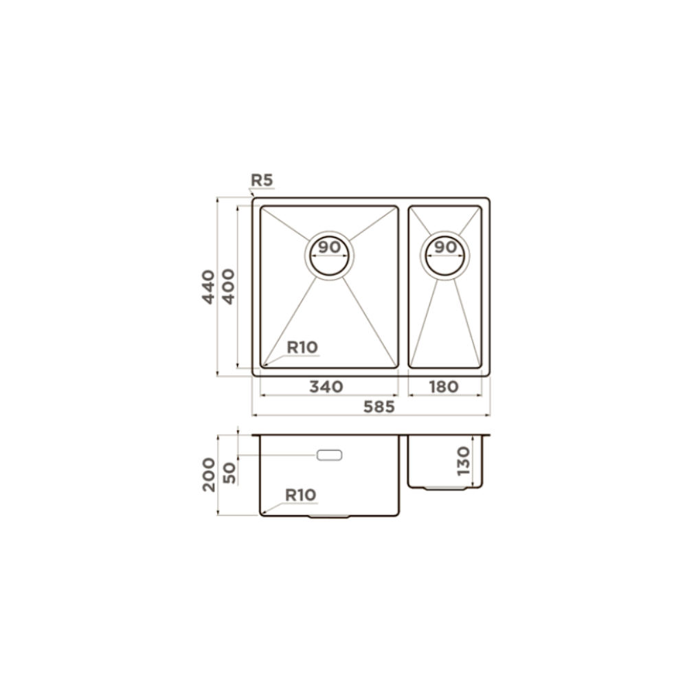 Мойка кухонная Omoikiri Taki правая 59 Хром 4993767 — изображение 4