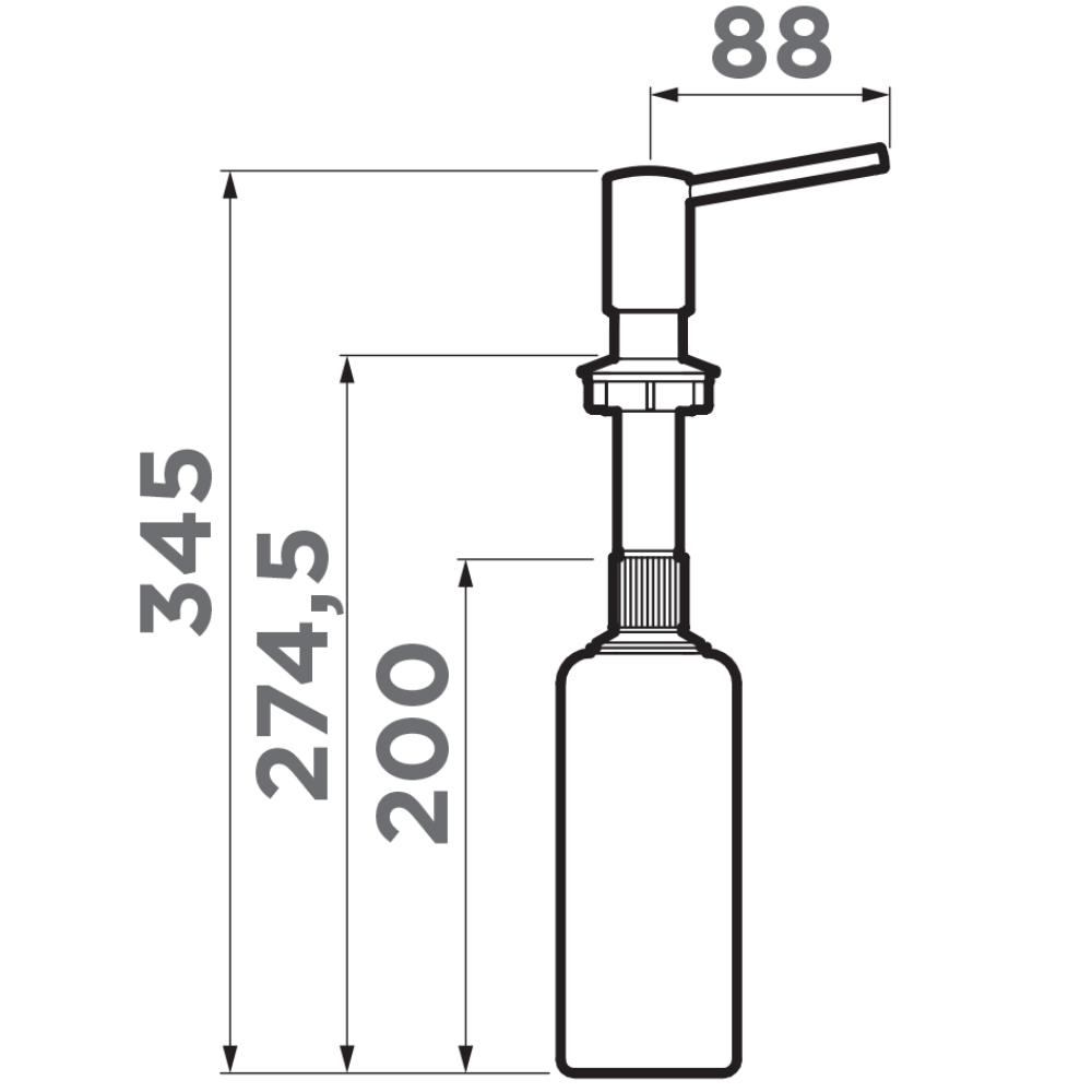 Дозатор встраиваемый Omoikiri OM-02 Графит 4995026 — изображение 4